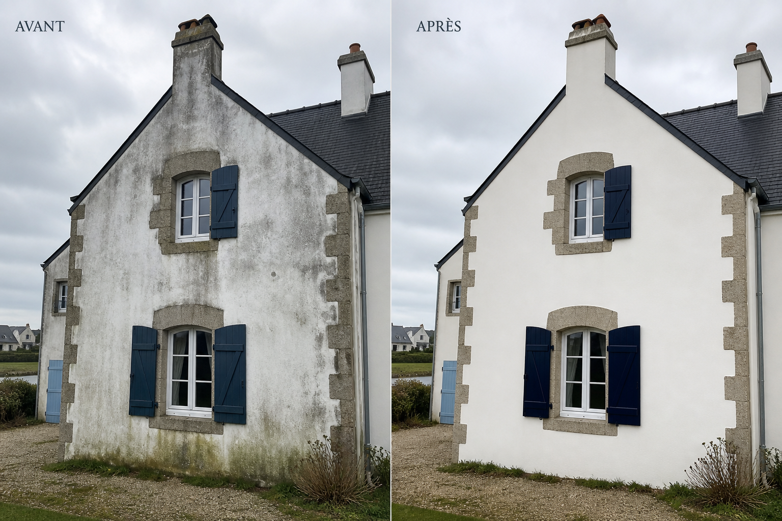 Avant après ravalement de façade